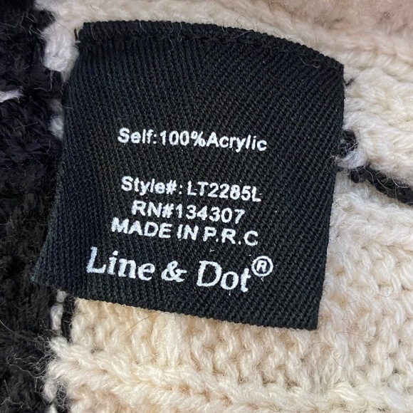 Line + Dot Anna Black Cream Striped Sweater Size M - Picture 8 of 8